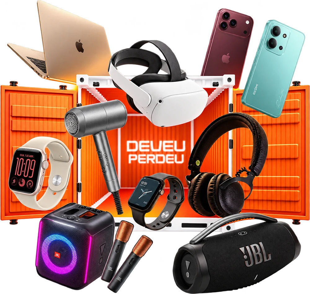 MacBook, iPhone, JBL, smartwatch, fone e mais na caixa Deveu Perdeu